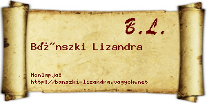 Bánszki Lizandra névjegykártya